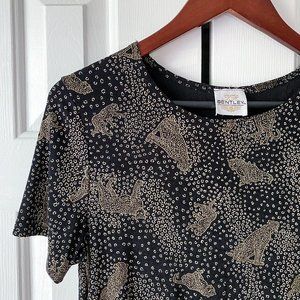 Vintage Bentley Shimmer Leopard Stretch Blouse